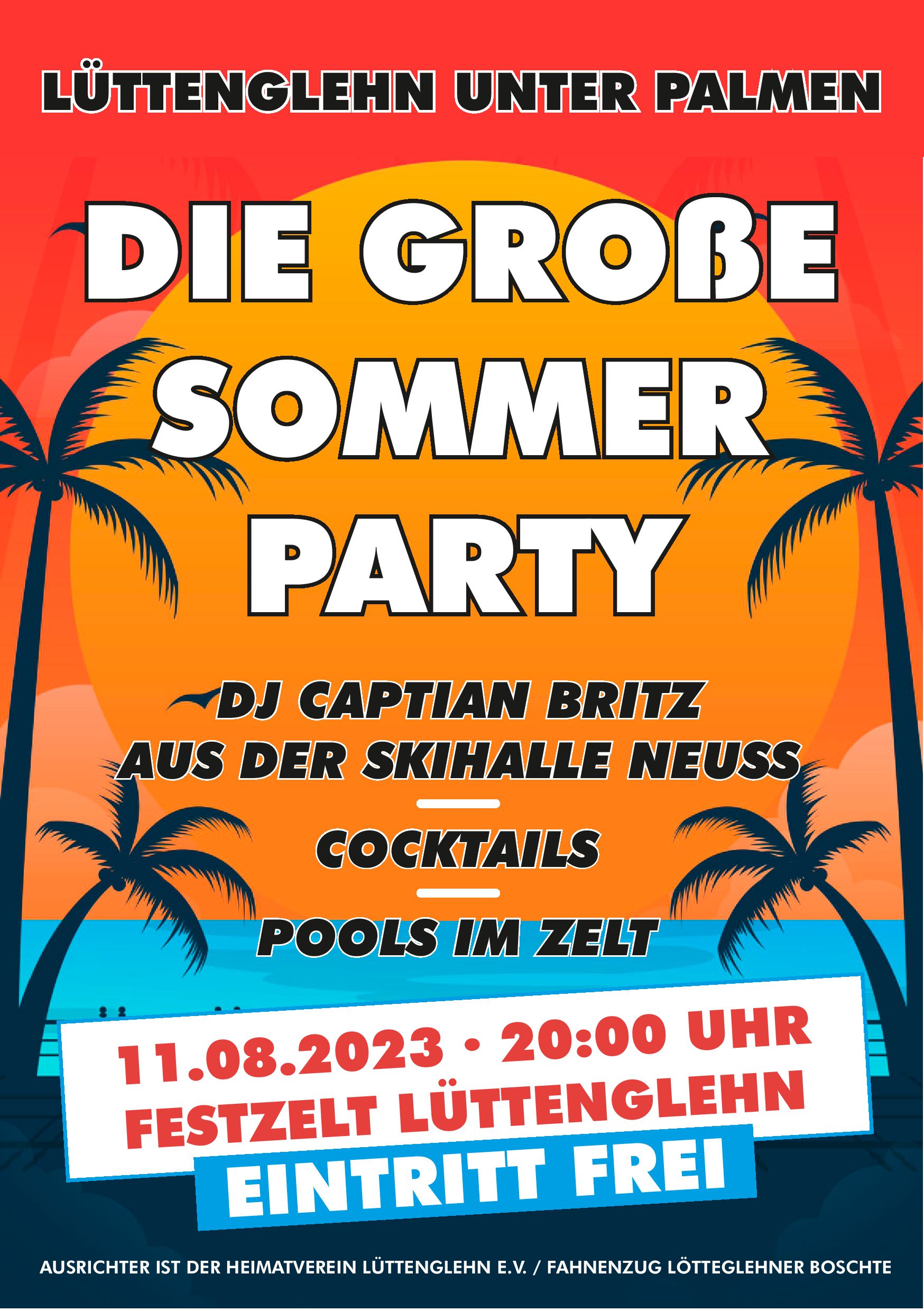 Party im Festzelt am 11.08.2023, Eintritt frei!